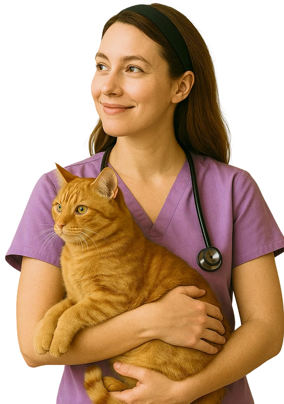 Veterinárka s mačkou